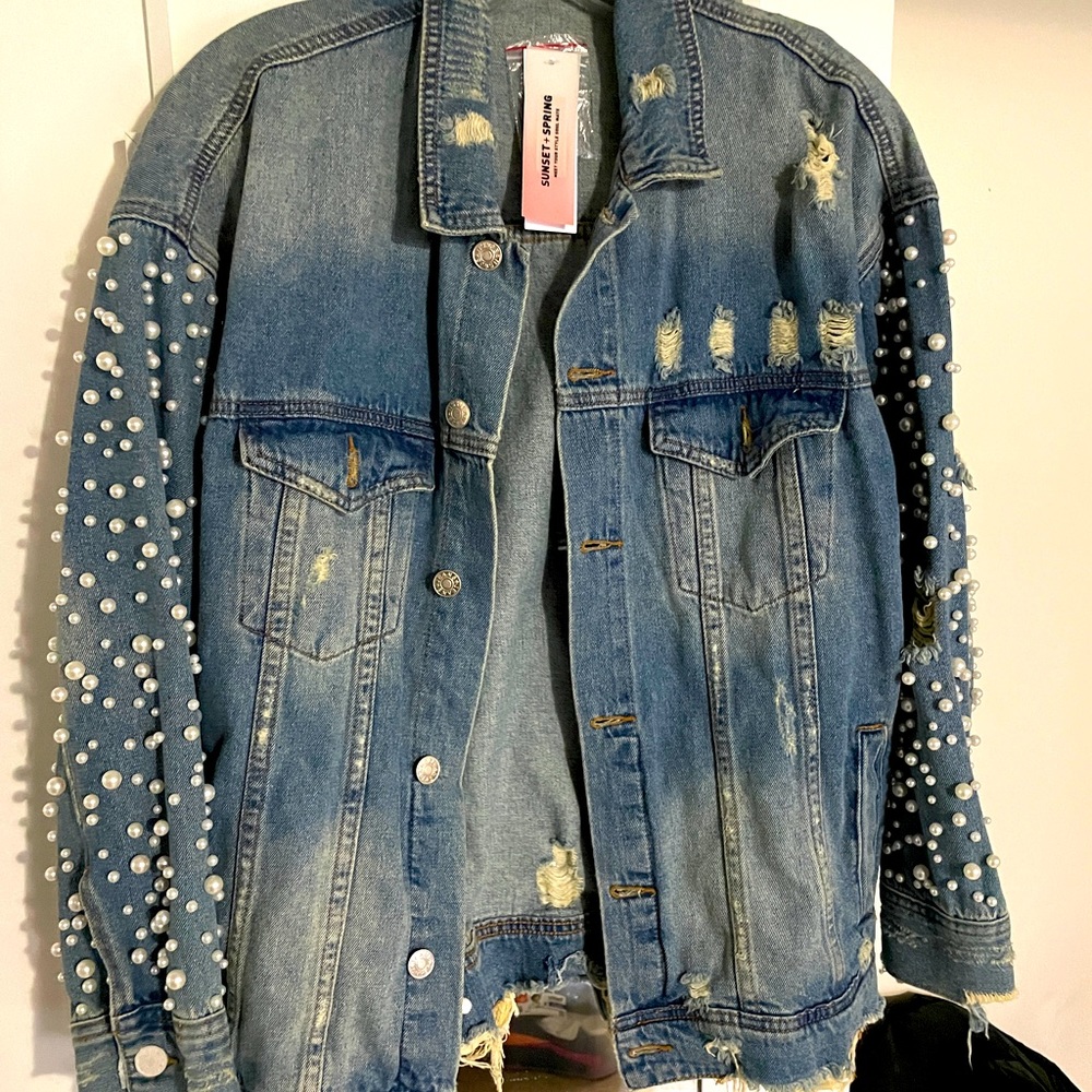 Sunset in spring Jean jacket from Bloomingdales new
